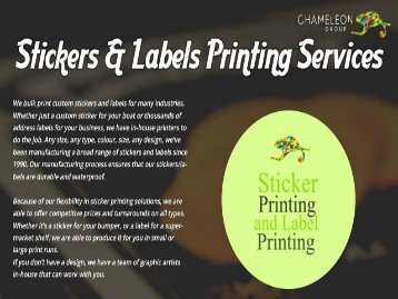 Customized Sticker Printing Services Australia