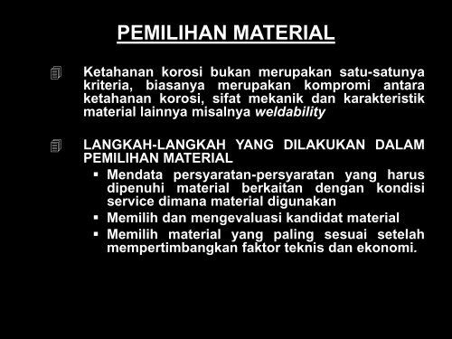 001 PEMILIHAN MATERIAL ( Bapak Ir. Nizhamul Latif, M.Sc)