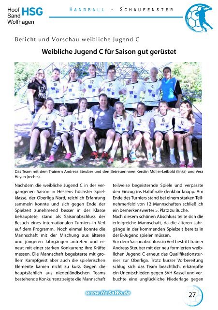 Handball Schaufenster 2017/2018