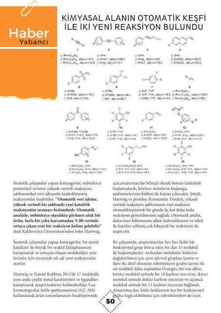 İnovatif Kimya Dergisi Sayı 50