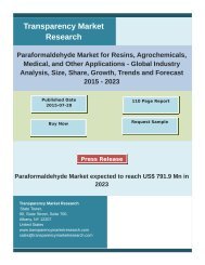 Paraformaldehyde Market : Growth, Demand, Supply, SWOT, Consumption, ROI to 2023