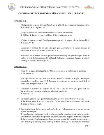 cuestionario del libro de daniel capÍtulo 1 1 quién