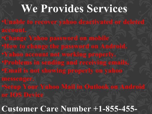 Yahoo Customer Service Toll-free Number  +1-855-455-1999 