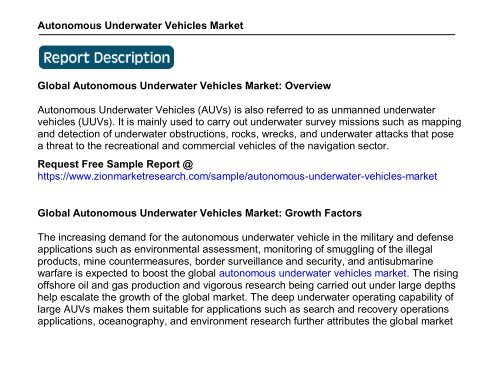 Global Autonomous Underwater Vehicles Market, 2016–2024
