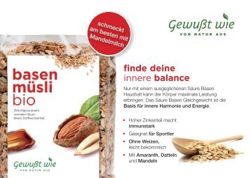 Müsli, Rezeptkarte