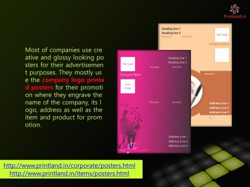 PrintLand.in - Buy Promotional or Corporate and Company Logo Printed Posters Online in India