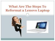 What are the steps to reformat a Lenovo Laptop