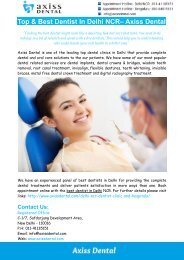 Best Dentist In Delhi NCR– Axiss Dental