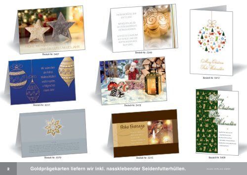 Weihnachtskarten Kaan Verlag GmbH Katalog 2020