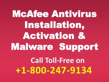 Free Mcafee Tech Support +1-800-247-9134
