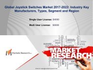 Global Joystick Switches Market 2017 Demand, Insights, Key Players, Segmentation and Forecast to 2022