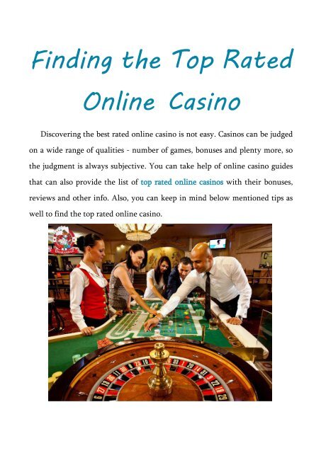 Finding the Top Rated Online Casino
