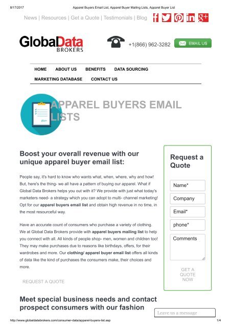 Get Unique Apparel Buyers Email List