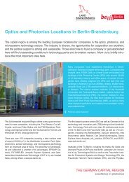 Optics and Photonics Locations in Berlin-Brandenburg