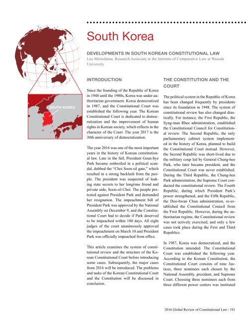 2016 Global Review of Constitutional Law