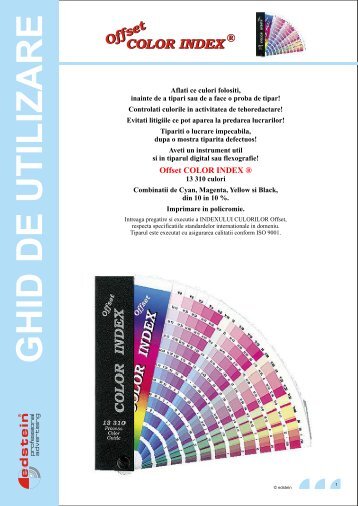 Offset COLOR INDEX - 13,310 Process Color Guide - Ghid de utilizare