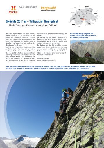 Tourentipp 08.2017 - Tälligrat im Gauligebiet