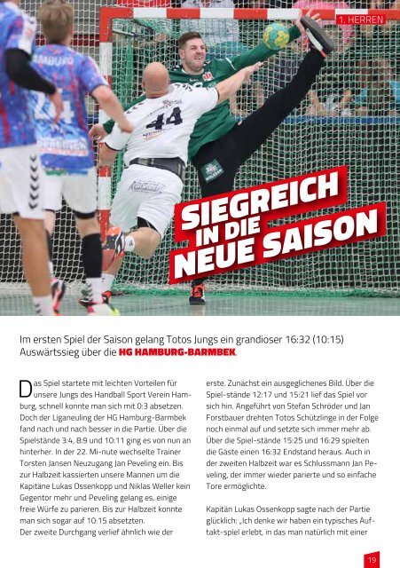 Hallenheft Handball Sport Verein Hamburg - Handball Hannover-Burgwedel Saison 2017/18