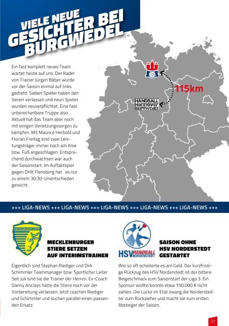 Hallenheft Handball Sport Verein Hamburg - Handball Hannover-Burgwedel Saison 2017/18