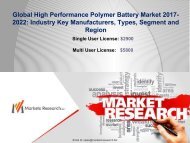 High Performance Polymer Battery Industry 2017: Global Market size, Share and Forecast to 2022