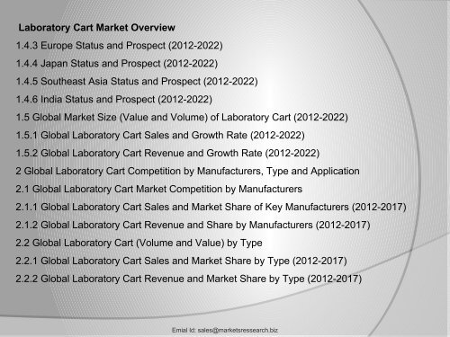 Global Laboratory Cart Market 2017 Manufacturers, Types, Application and Region