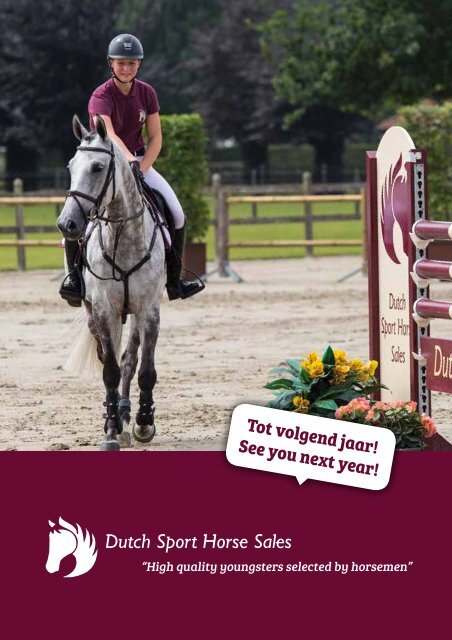 Dutch Sport Horse Sales catalogue 2017 - rob ehrens vervangen