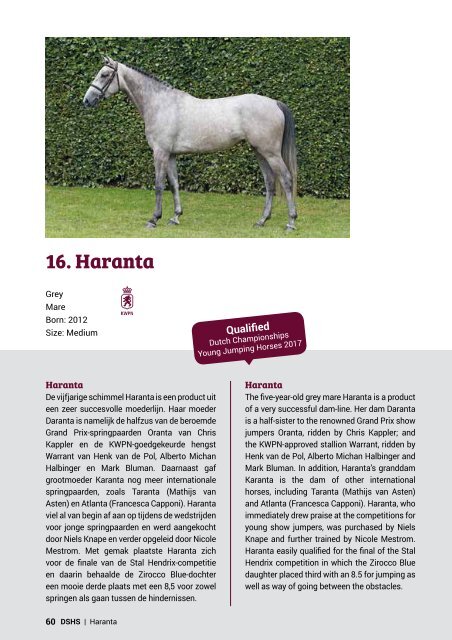 Dutch Sport Horse Sales catalogue 2017 - rob ehrens vervangen