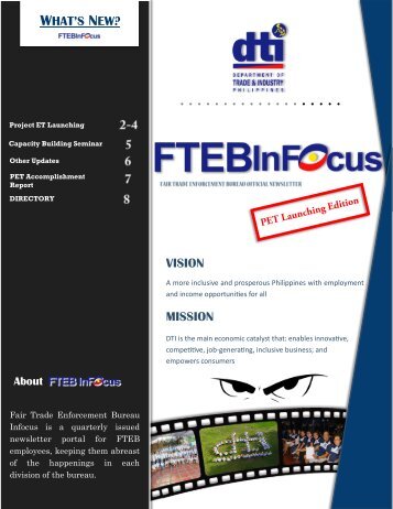 FTEB Infocus: PET Launching Edition