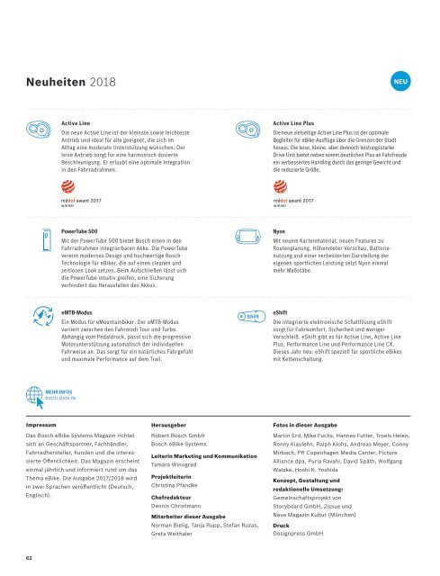 Bosch eBike Systems Magazin 2018