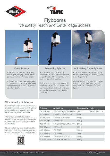 Versalift Chassis mounted Aerial Access Platforms
