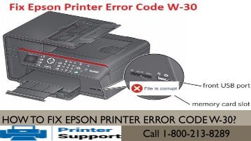 How to Fix Epson Printer Error Code W-30.