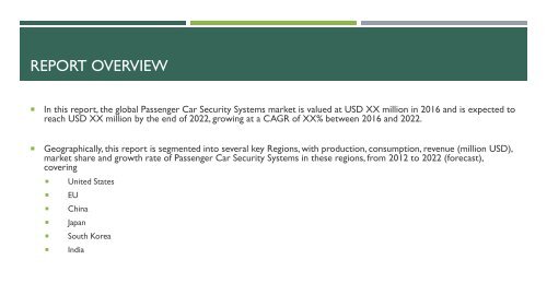 Global Passenger Car Security Systems Market Research Report