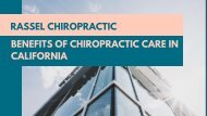 Benefits of Chiropractic Care in California