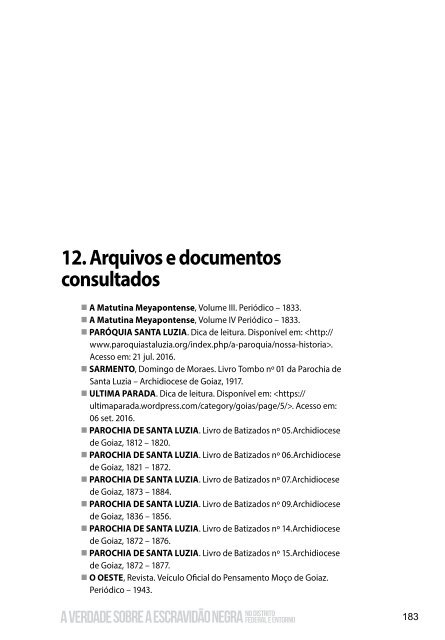 Relatório Final - A verdade sobre a escravidão negra - Comissão da Verdade 