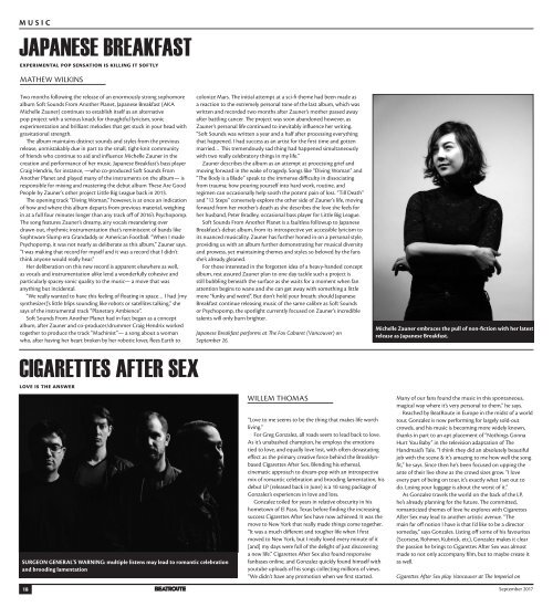 Beatroute Magazine BC Print Edition - September 2017