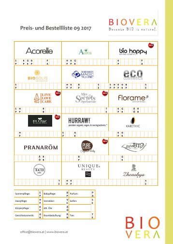 Preis- und Bestellliste September 2017
