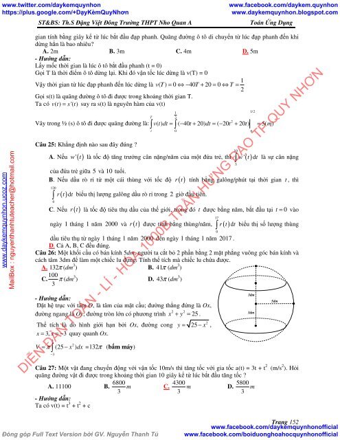 COMBO Bài tập trắc nghiệm nâng cao Toán 12 & Các dạng toán ứng dụng thực tế có đáp án và lời giải chi tiết St&Bs Đặng Việt Đông