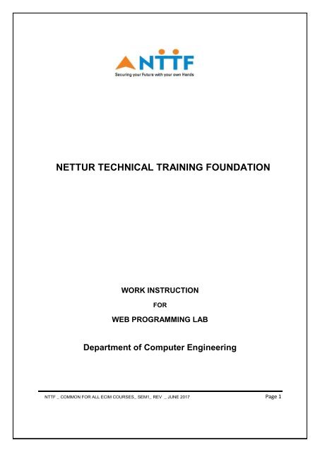 NETTUR TECHNICAL TRAINING FOUNDATION