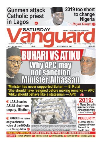 09092017 - Why APC may not sanction Minister Alhassan vanguardnewspaper