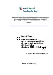 PROGRAMMAZIONE DELLA PREPARAZIONE FISICA CALCIO CONI