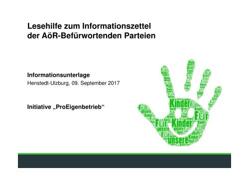Interpretations-Hilfe zum Informationsblatt der AöR-Befürworter