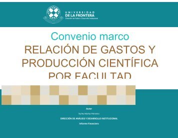 Convenio Marco. Relación de gastos y producción científica por facultad