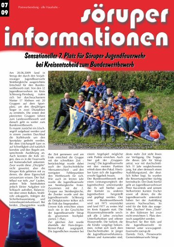 Sensationeller 7. Platz für Söruper Jugendfeuerwehr bei ...