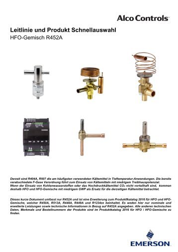 Produktkatalog R452A Schnellauswahl