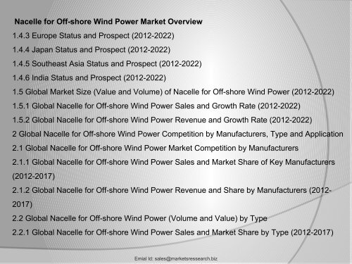 Global Nacelle for Off-shore Wind Power Market 2017 Demand, Insights, Key Players, Segmentation and Forecast to 2022
