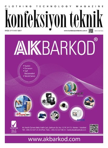 Konfeksiyon Teknik Dergisi Eylül 2017 Sayısı