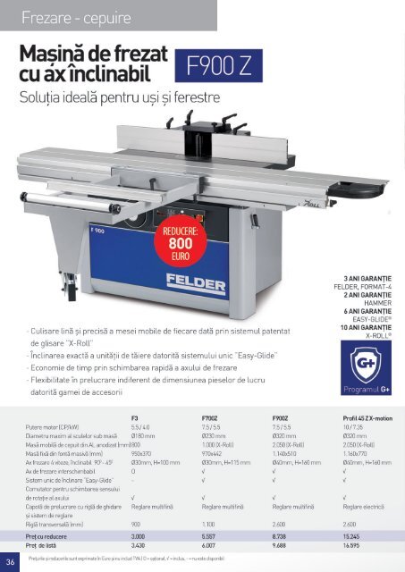 Catalog oferte speciale toamna 2017 utilaje Felder Gruppe 