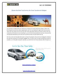 Choose the Best Taxi Service for Your Vacation in Udaipur