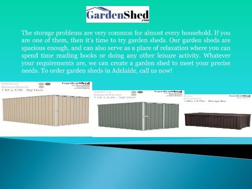 Garden Sheds Melbourne