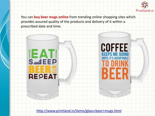 Buy Personalized or Customized Glass Beer Mugs Online in India at PrintLand